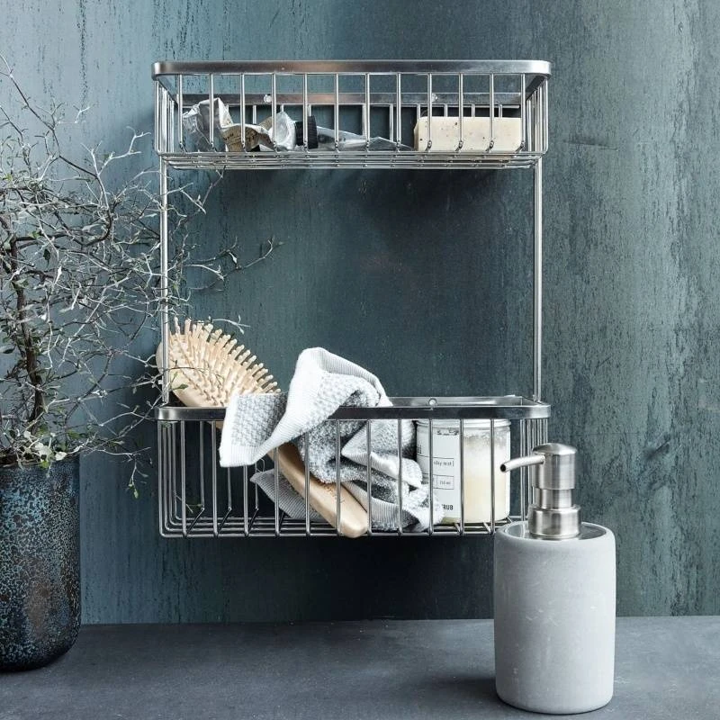 House Doctor Bath Basket Double - Silver 2 House Doctor Bath Basket Double - Silver - Billede 2