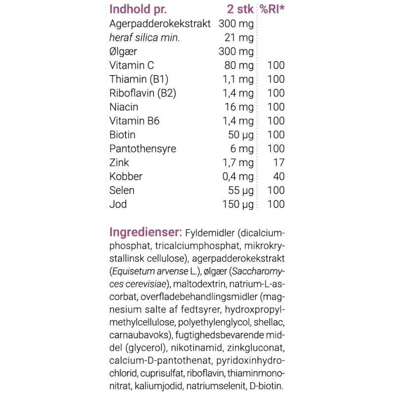 LongoVital Hair & Nails Med Silica, Zink Og Selen 180 Pieces 2 LongoVital Hair & Nails Med Silica, Zink Og Selen 180 Pieces - Billede 2