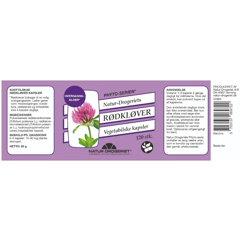 Natur Drogeriet Red Clover 400 Mg 120 Pieces 2 Natur Drogeriet Red Clover 400 Mg 120 Pieces - Billede 2